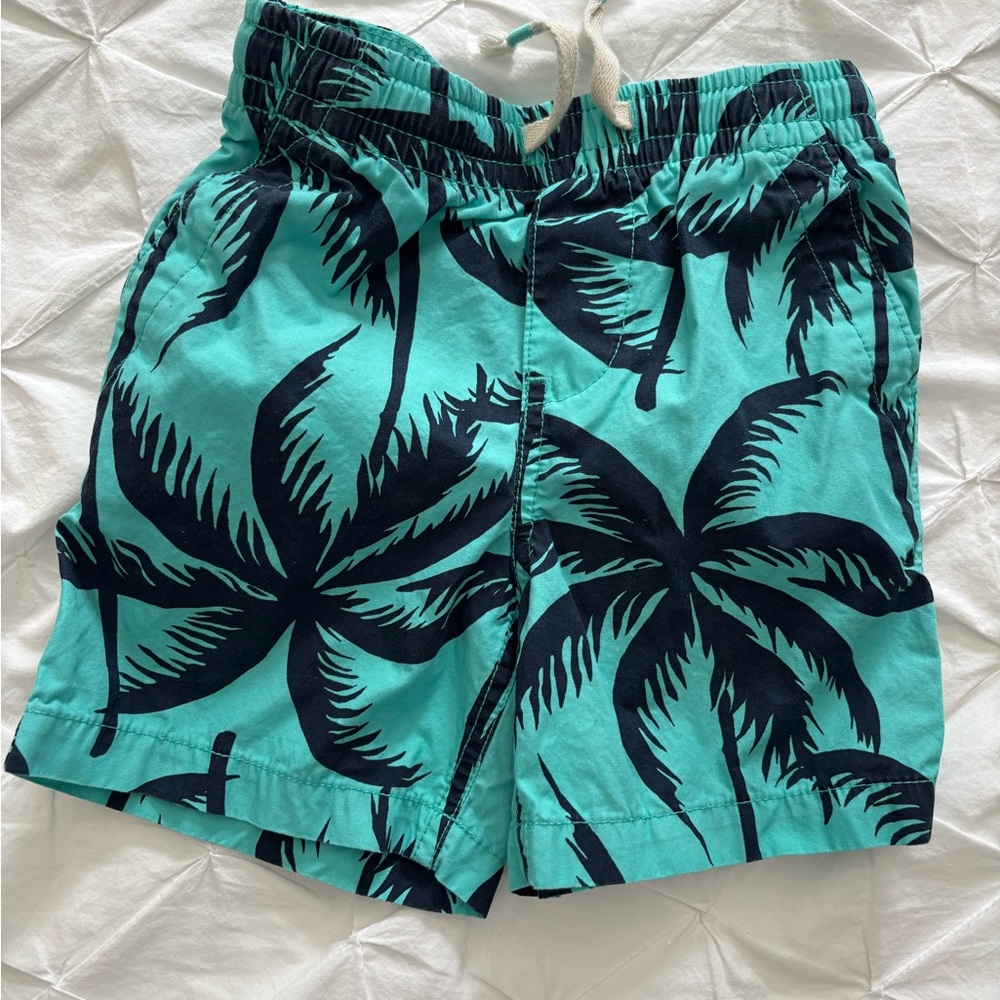 Tropical Palm Print Little Boys Shorts
